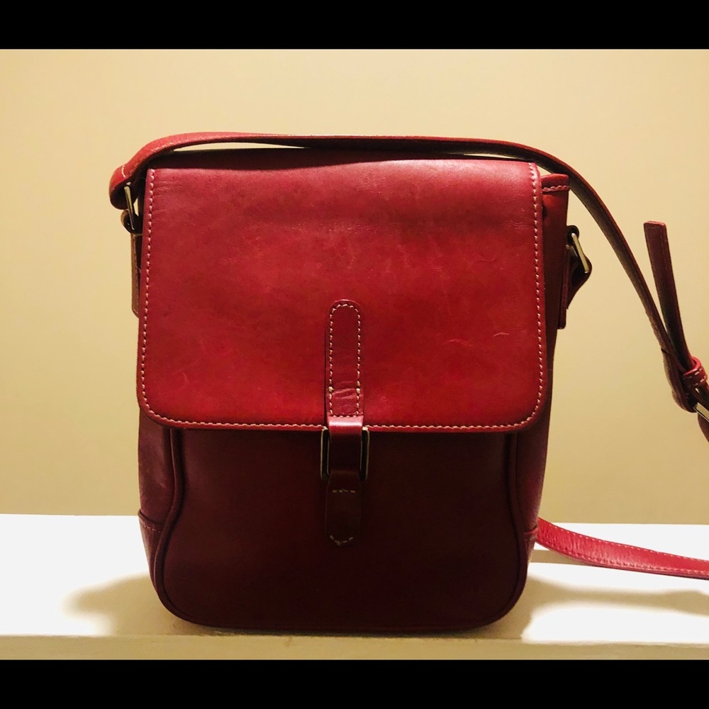 Pelle Studio Red Leather Crossbody Handbag